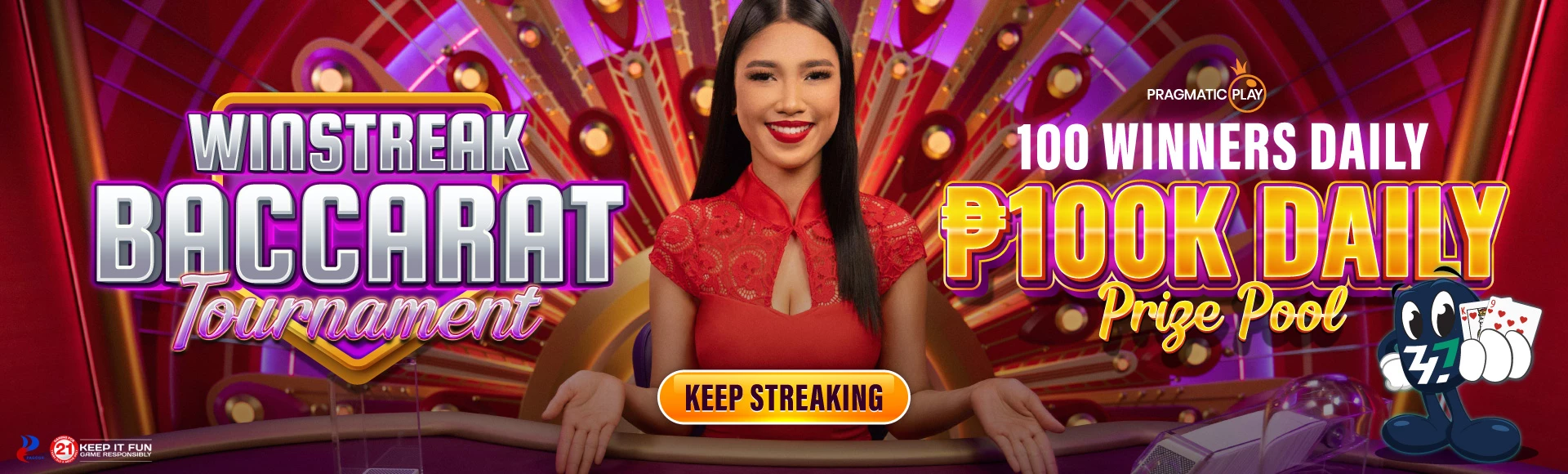 Winstreak Baccarat tournament promotional banner - 747 Live casino